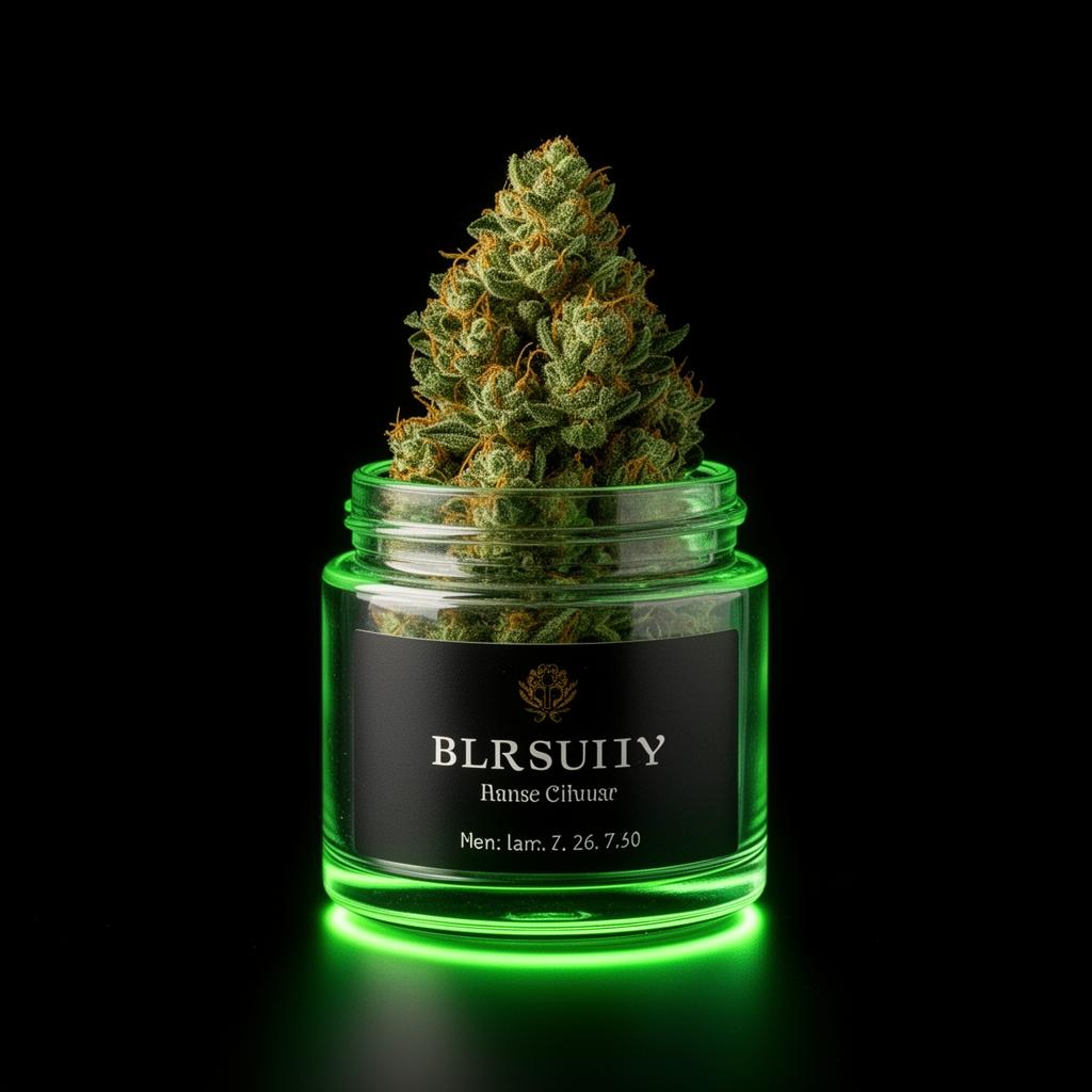 Premium cannabis flower in glass jar